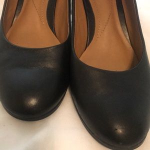 Clark’s black work shoes